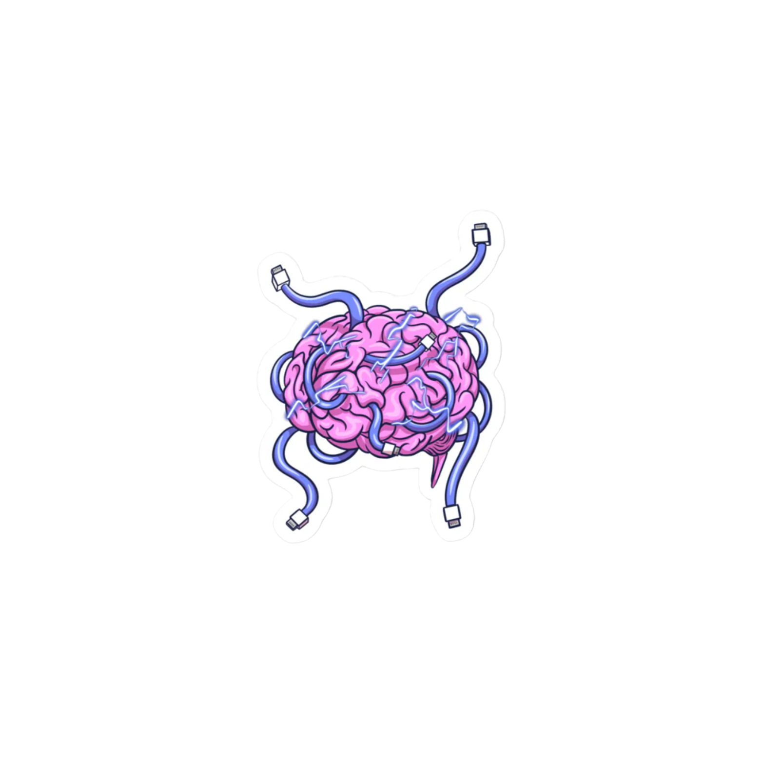 Wired Brain Sticker 3x3"