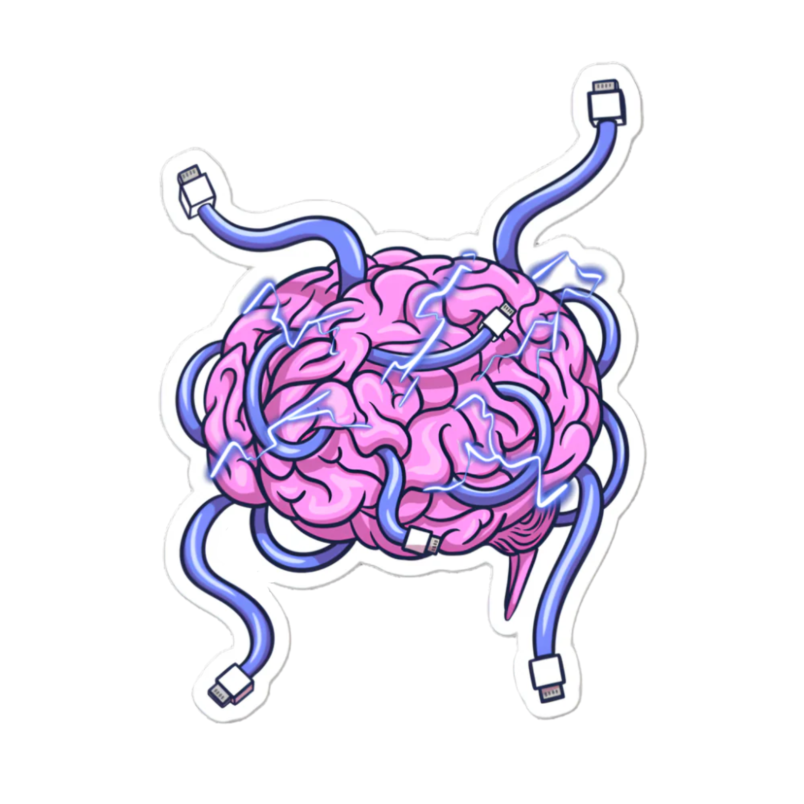 Wired Brain Sticker 5x5"