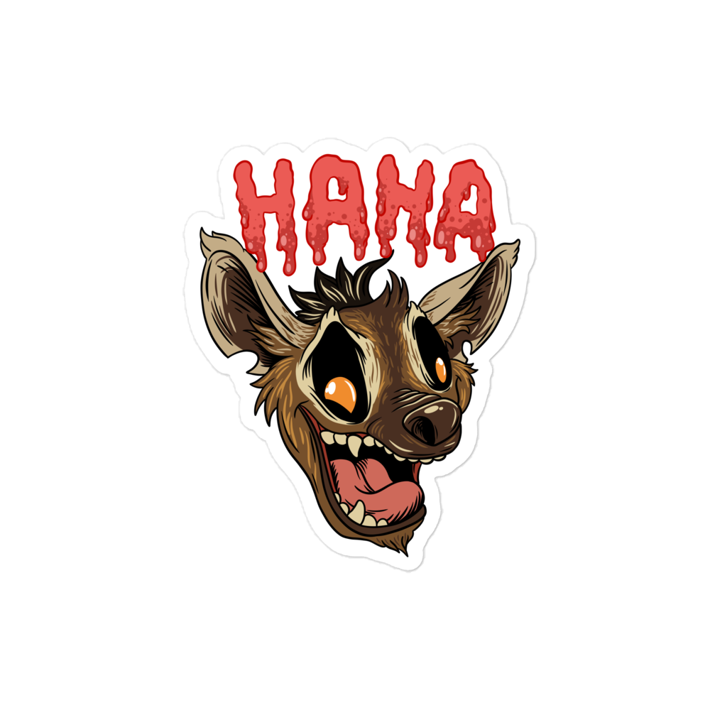 HaHa Hyena Sticker 4x4"