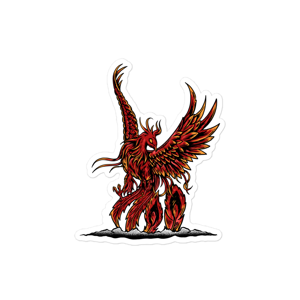 Rising Phoenix Sticker 4x4"
