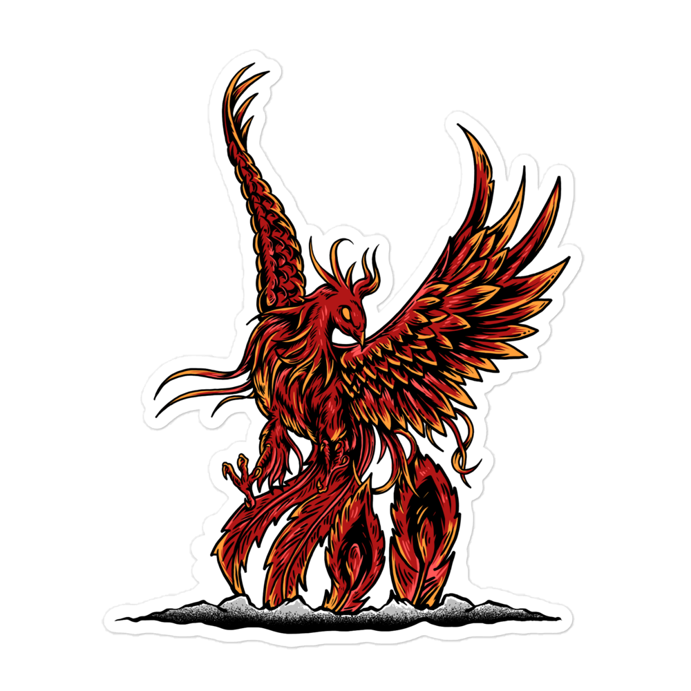 Rising Phoenix Sticker 5.5x5.5"