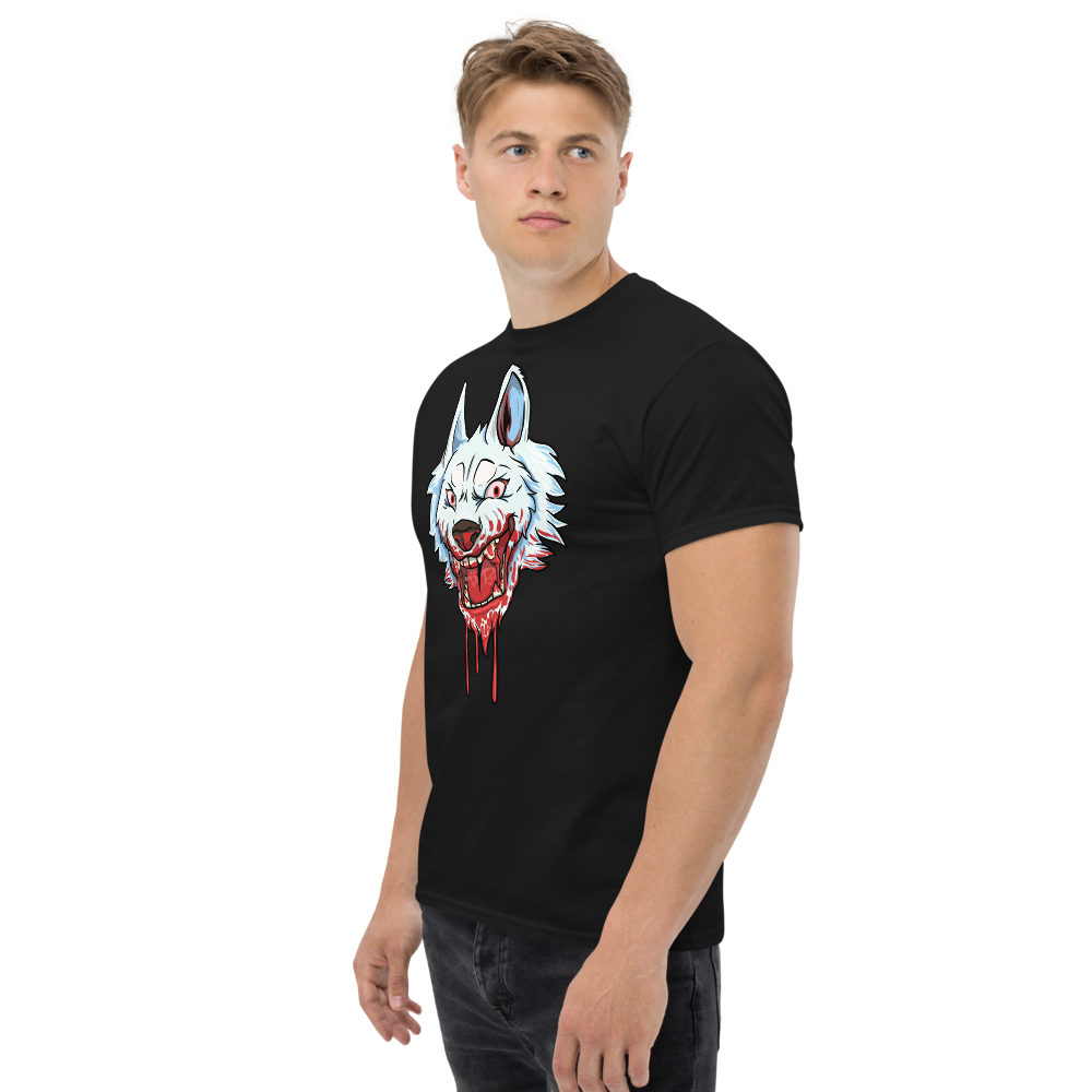 Blood Wolf Tee Black left side model 2