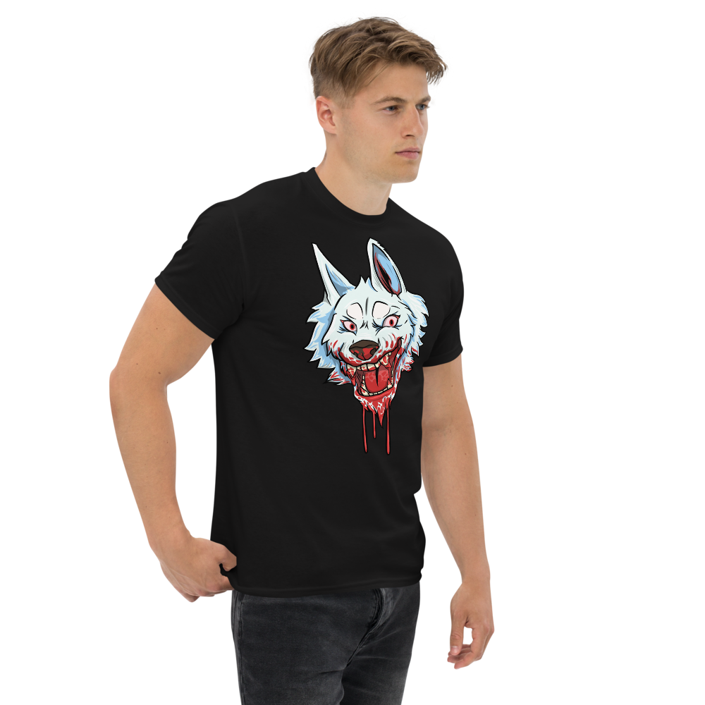 Blood Wolf Tee Black right side model 2