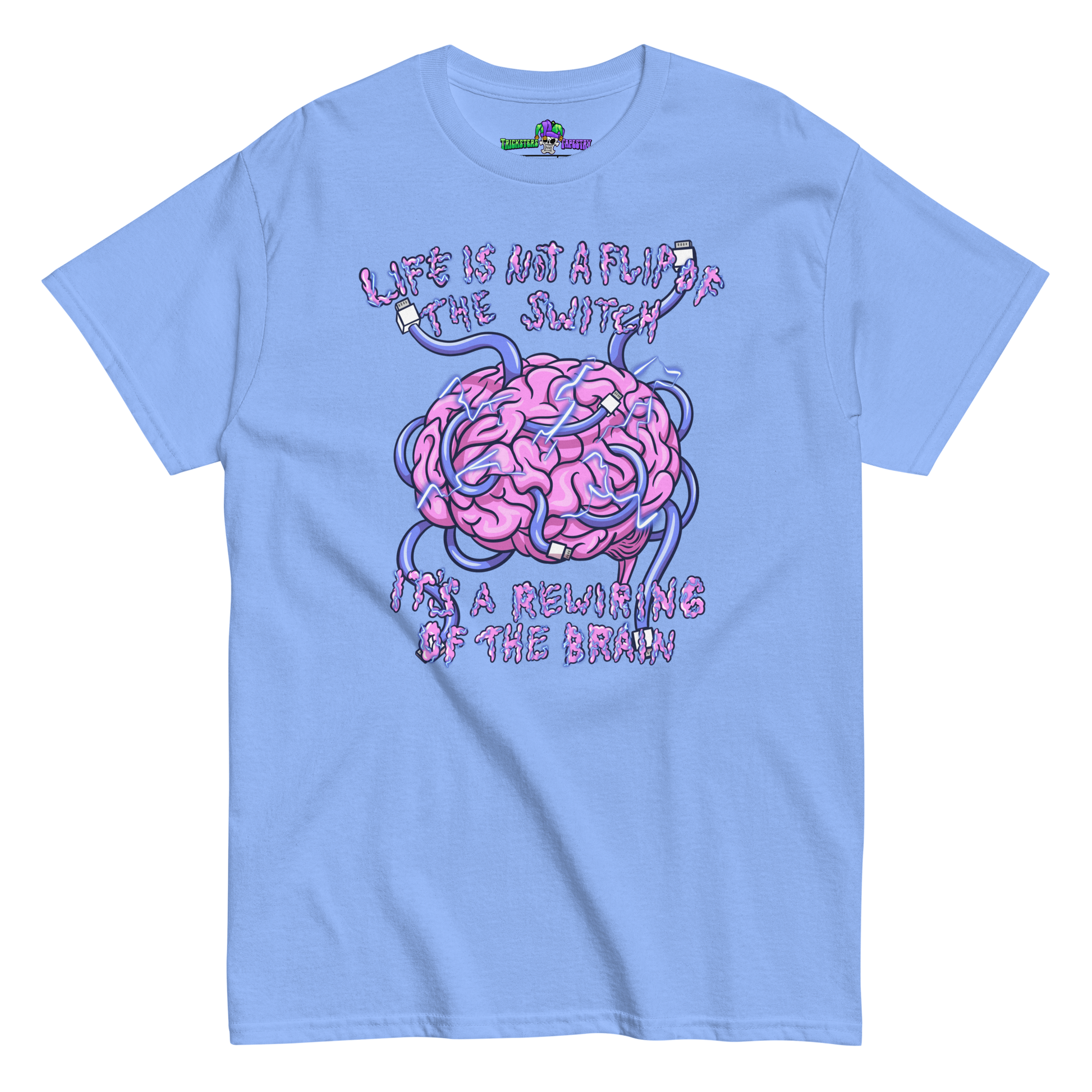 Rewired Brain Tee Carolina Blue Front