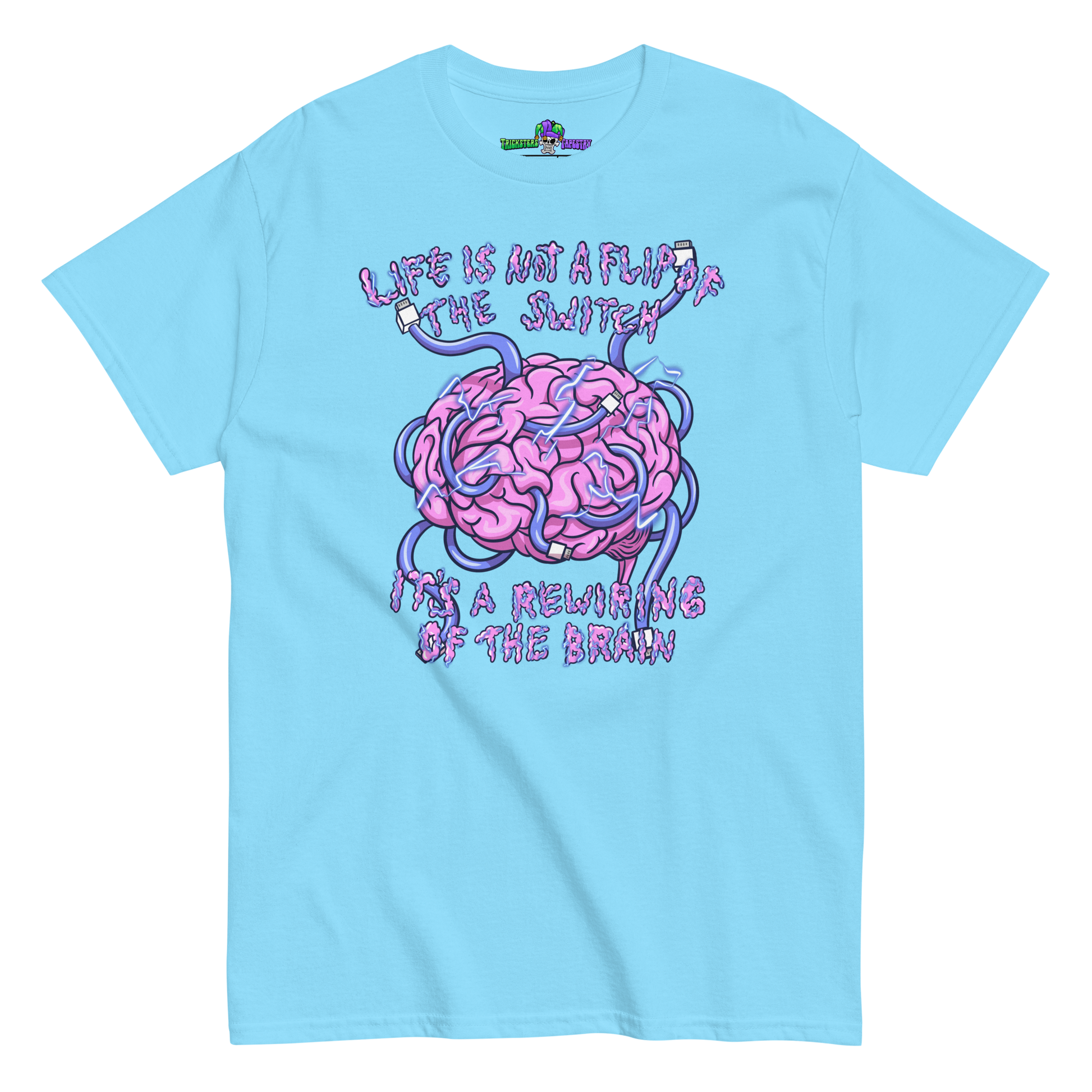 Rewired Brain Tee Sky Blue Front