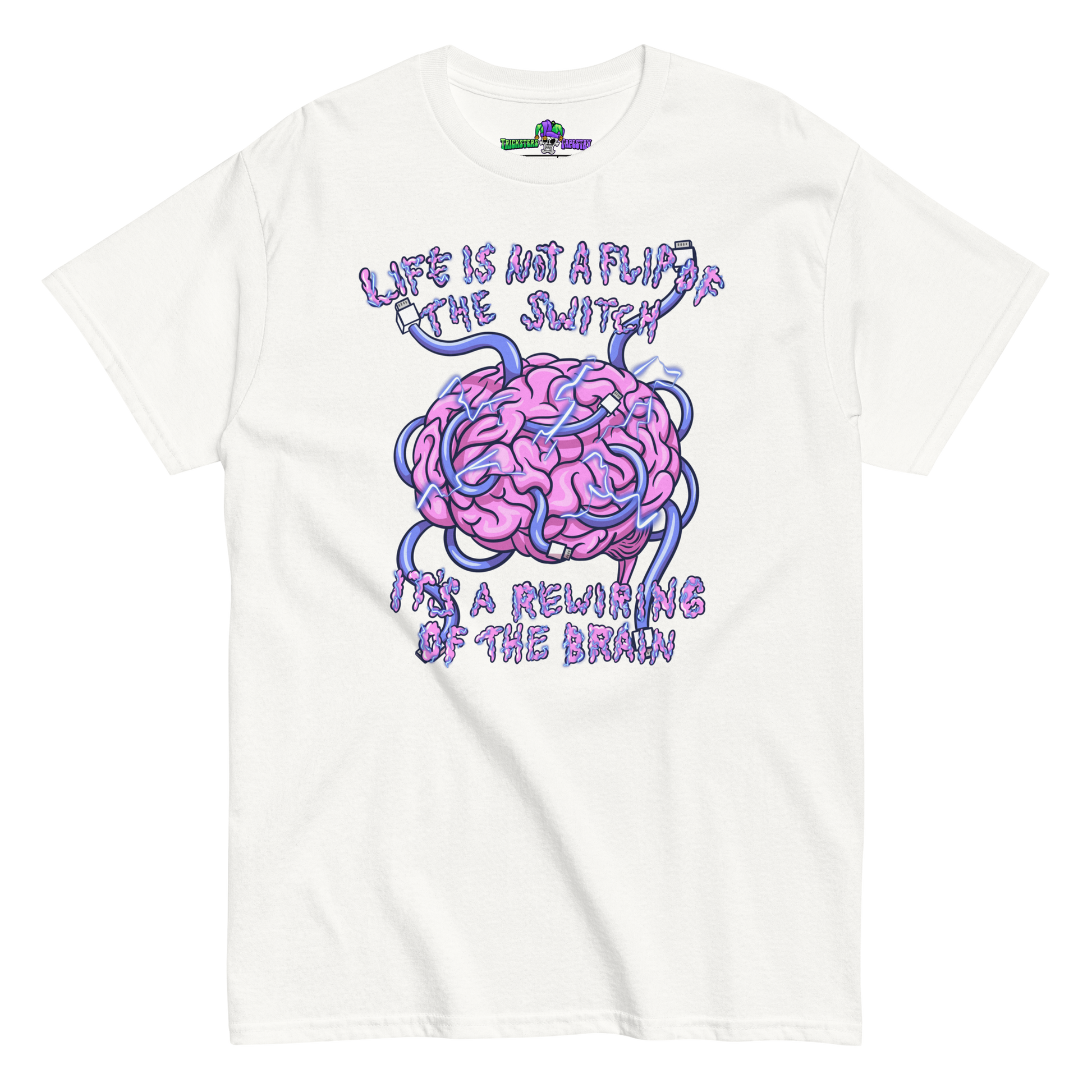 Rewired Brain Tee White Front
