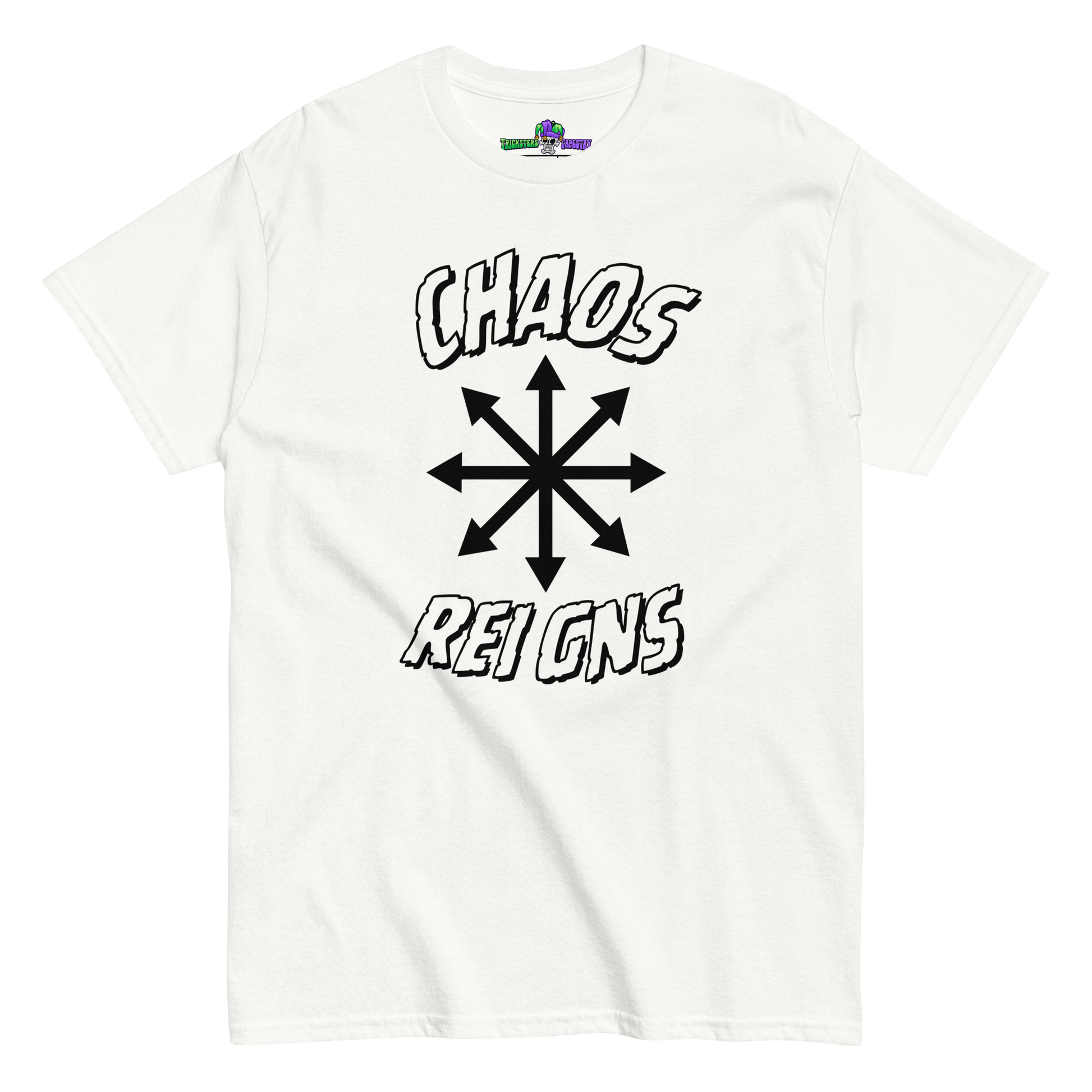 Chaos Reigns Tee White Front