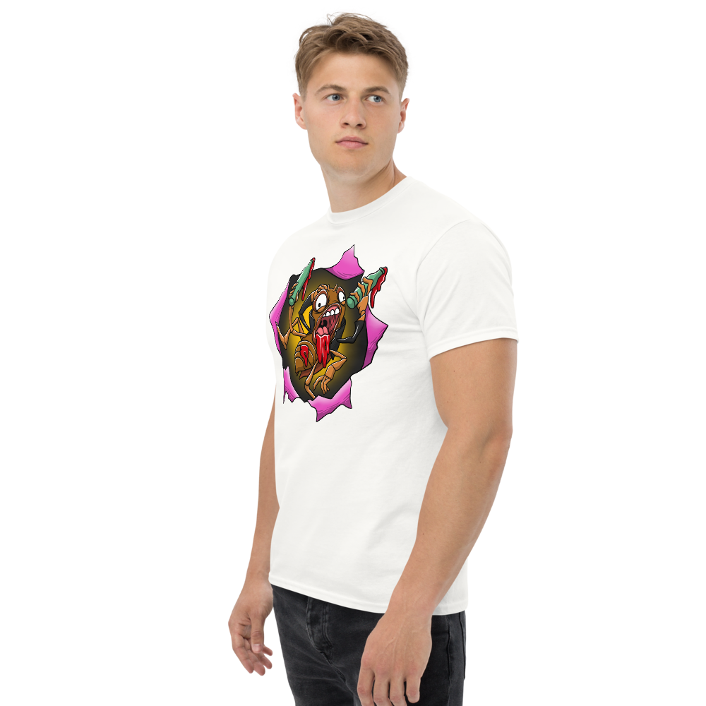 Blood Roach Tee White Left Side Model 2