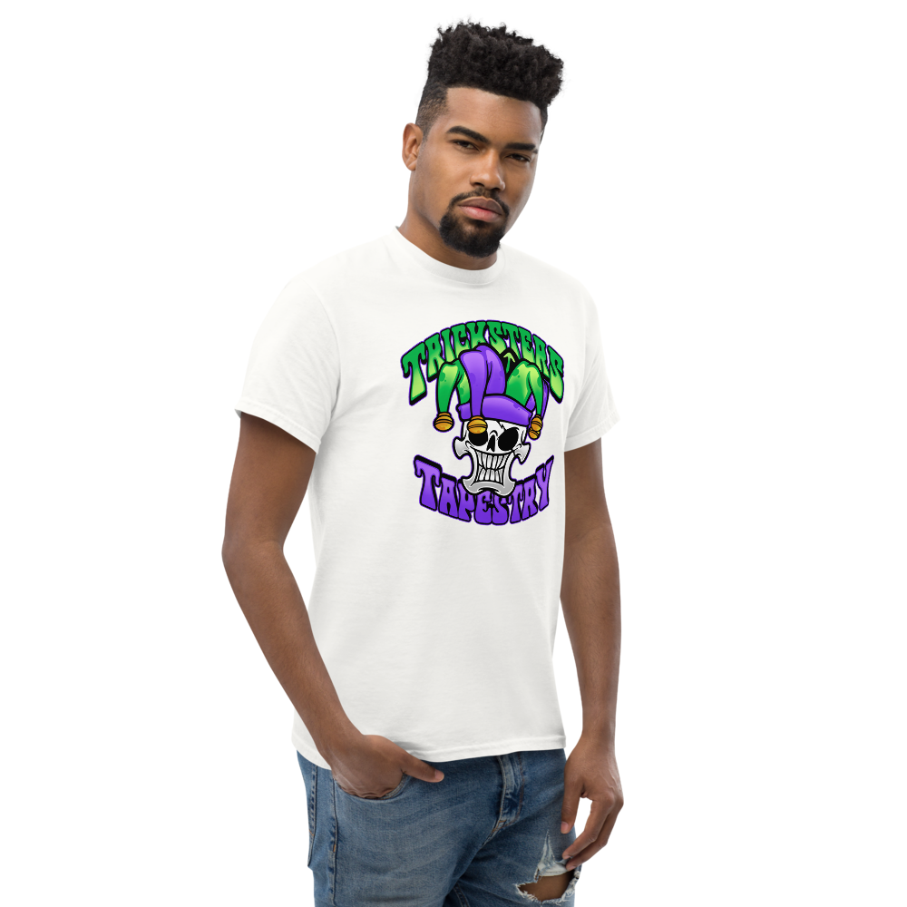 Tricksters Tapestry Logo White right side Model 2