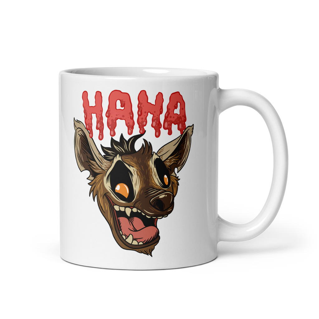 HaHa Hyena Ceramic Mug 11 oz left side