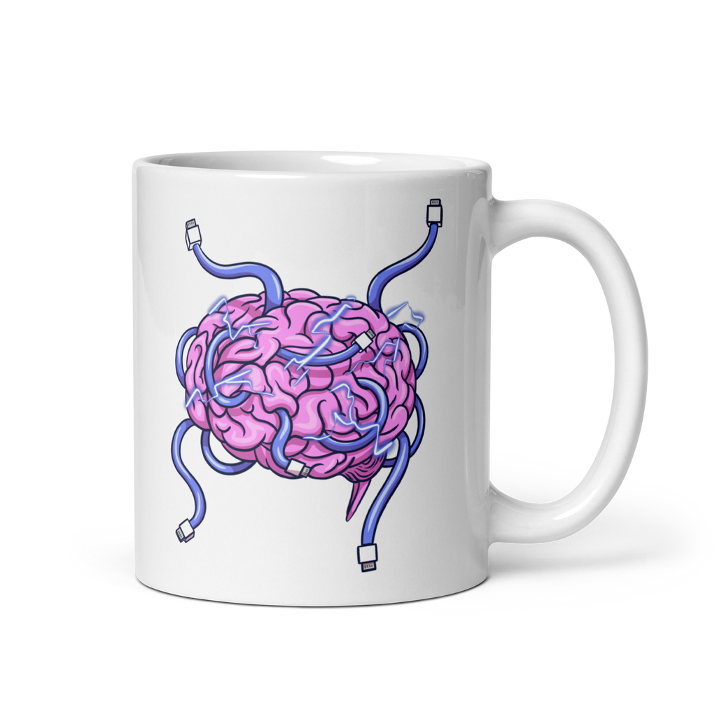 Wired Brain Ceramic Mug 11 oz left side