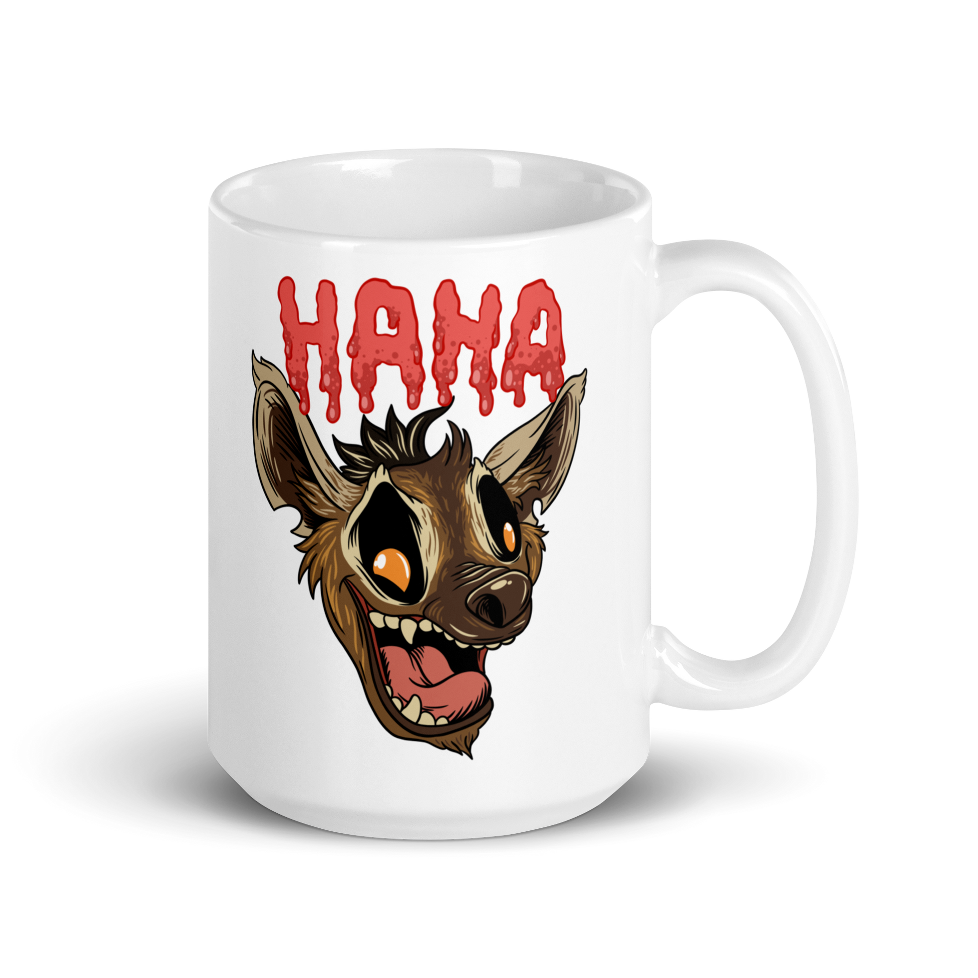 HaHa Hyena Ceramic Mug 15 oz left side